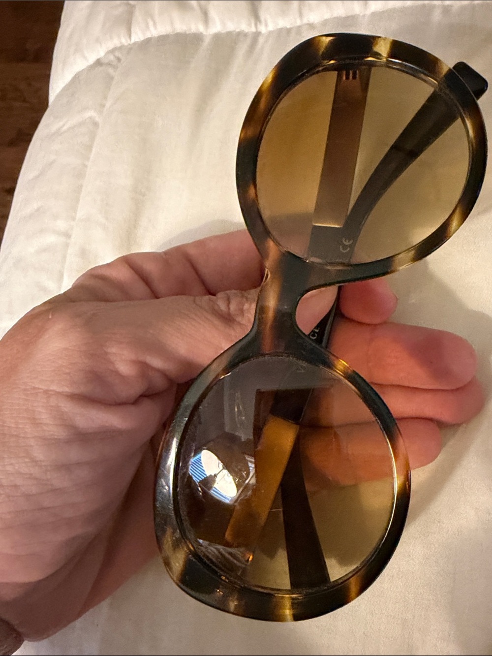 Versace Tortoiseshell Round Sunglasses with Brown Gradient Lenses